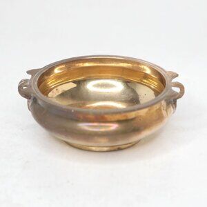 Vintage Brass Bowl Gold Trinket Jewelry Dish Mini Flower Pot Art Deco Decor